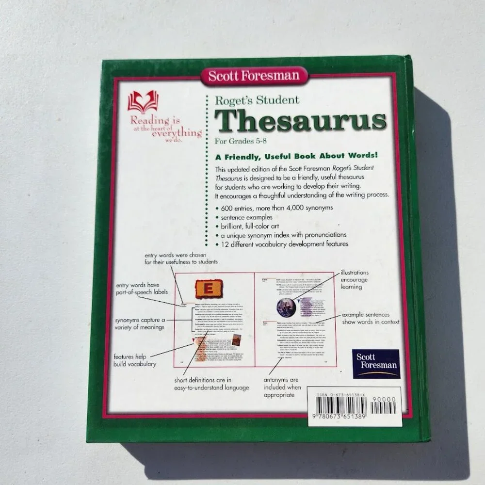 Scott Foresman Roget's Student Thesaurus Dictionary Hardcover School Writing Sup